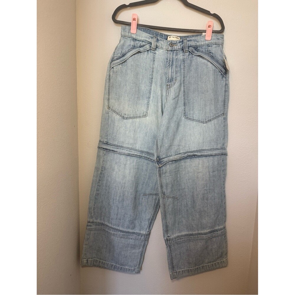 We The Free Trailblazer Convertible Zip Jeans in light denim NWT - Picture 4 of 11